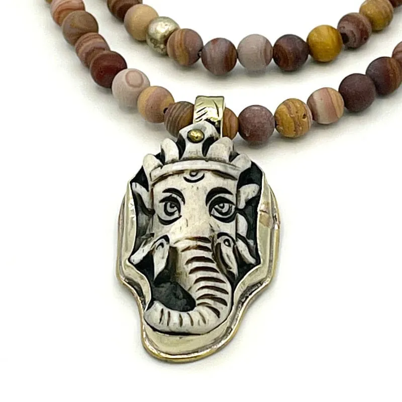 Elephant Pendant Mala Necklace