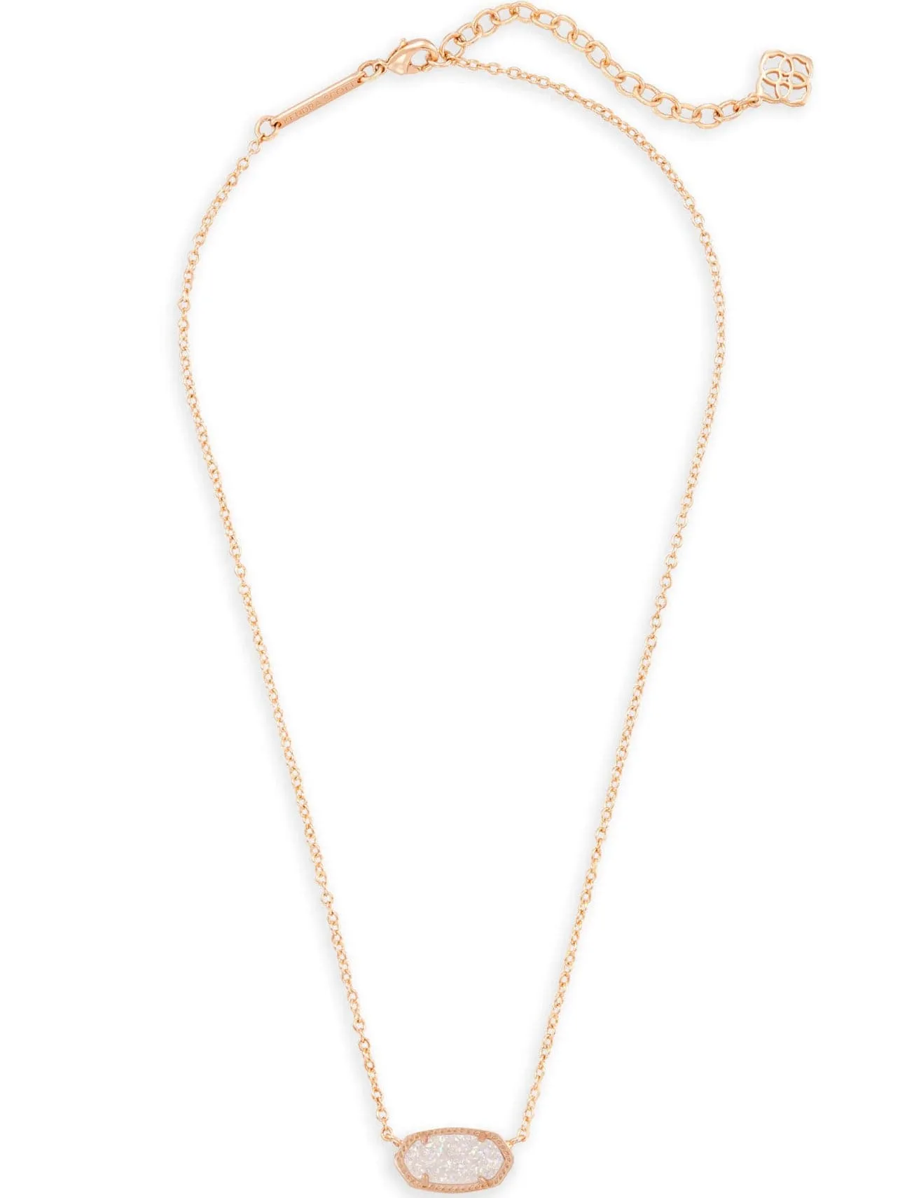 Elisa Necklace - Rose Gold Iridescent Drusy