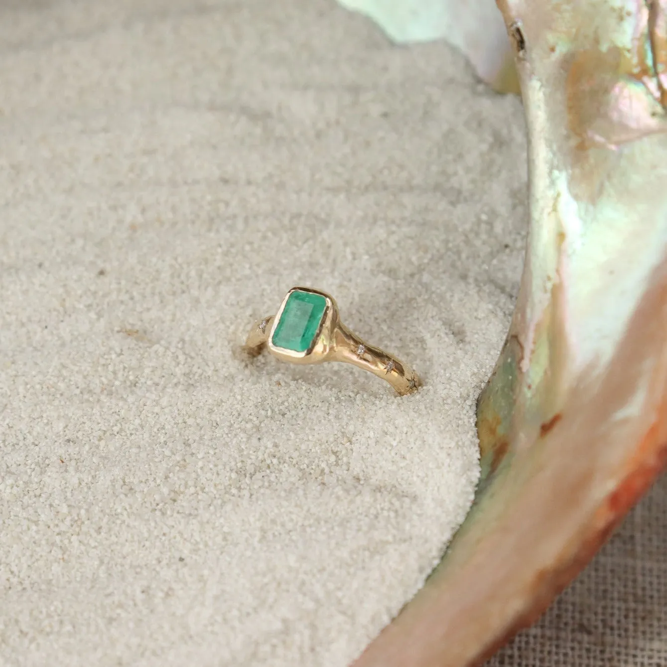 Emerald Ethereal Dream Ring | Emerald, Diamonds, 14k Gold