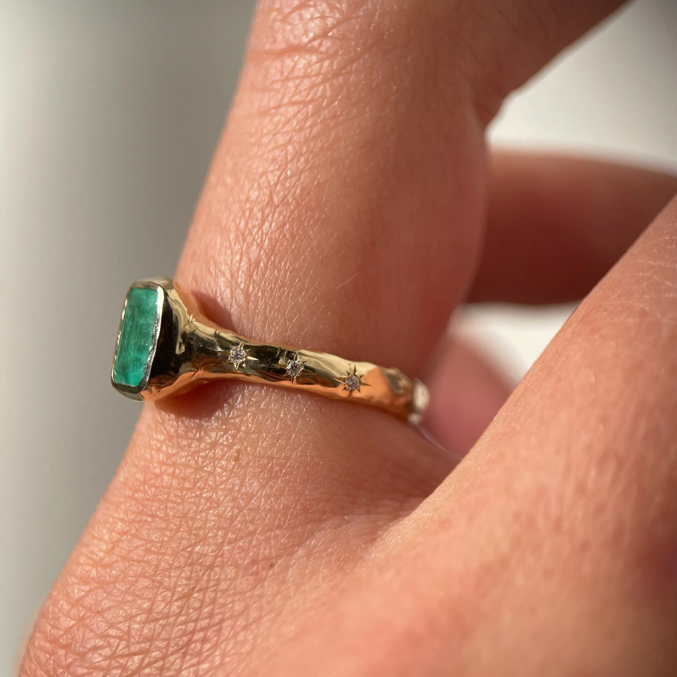 Emerald Ethereal Dream Ring | Emerald, Diamonds, 14k Gold
