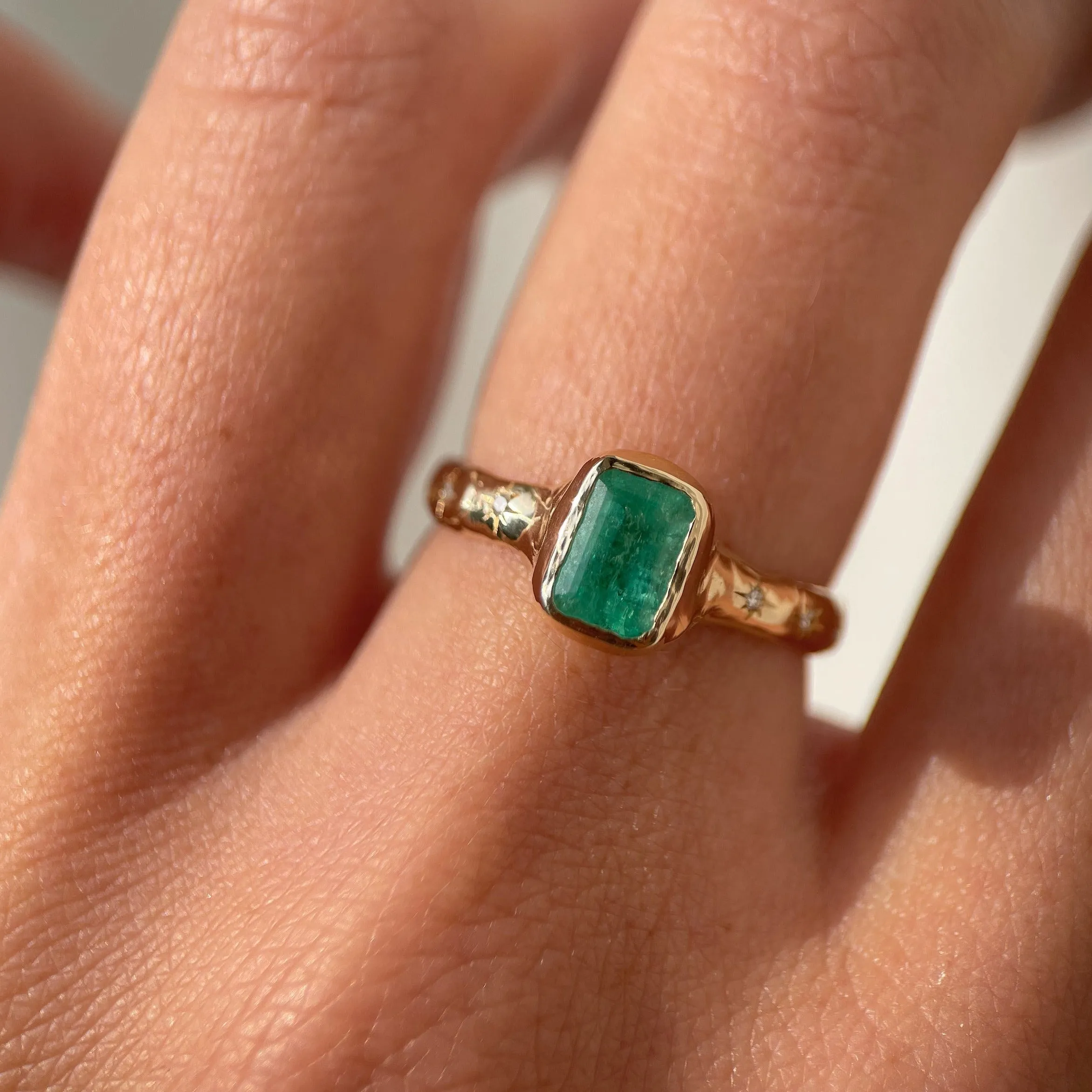 Emerald Ethereal Dream Ring | Emerald, Diamonds, 14k Gold