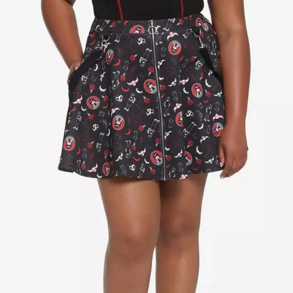 Emily the Strange O Ring Zip-up Suspender Skirt NWT Goth Gothic Witchy Hot Topic