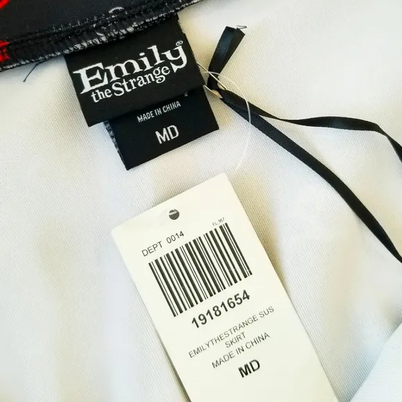 Emily the Strange O Ring Zip-up Suspender Skirt NWT Goth Gothic Witchy Hot Topic