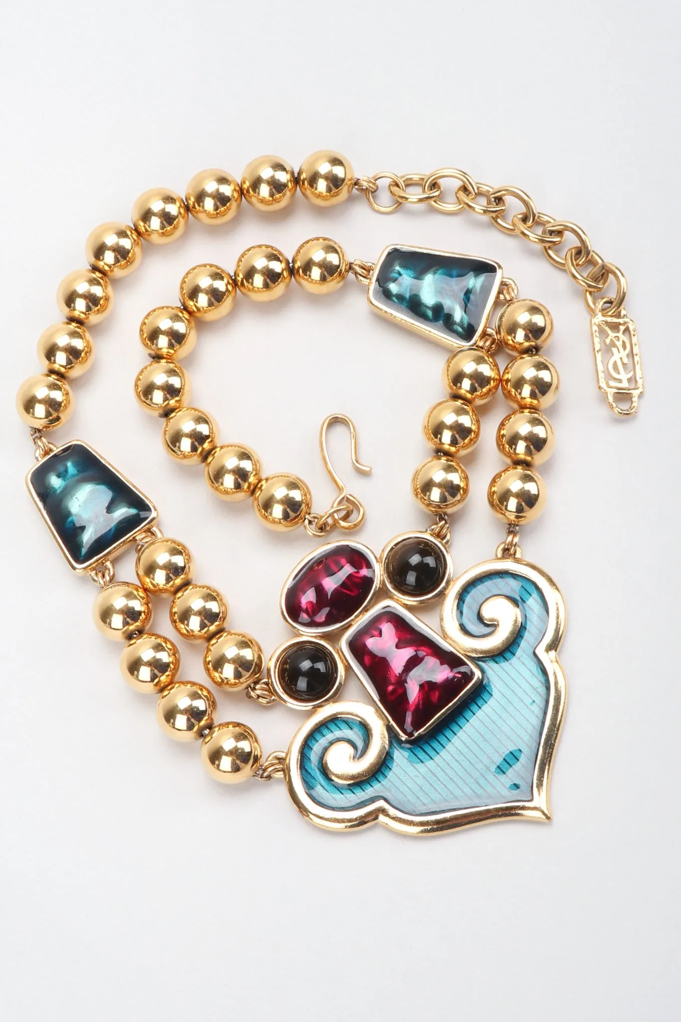 Enamel Arabesque Necklace and Earring Set