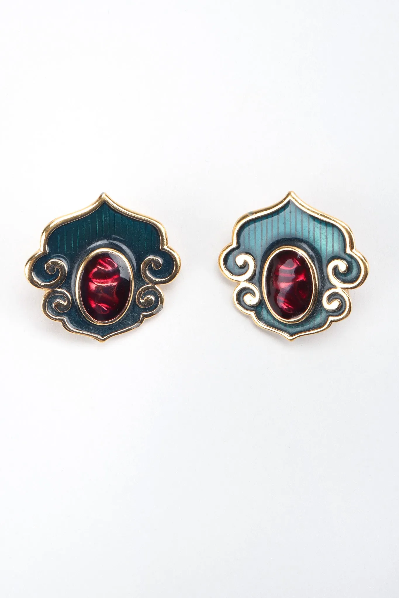 Enamel Arabesque Necklace and Earring Set
