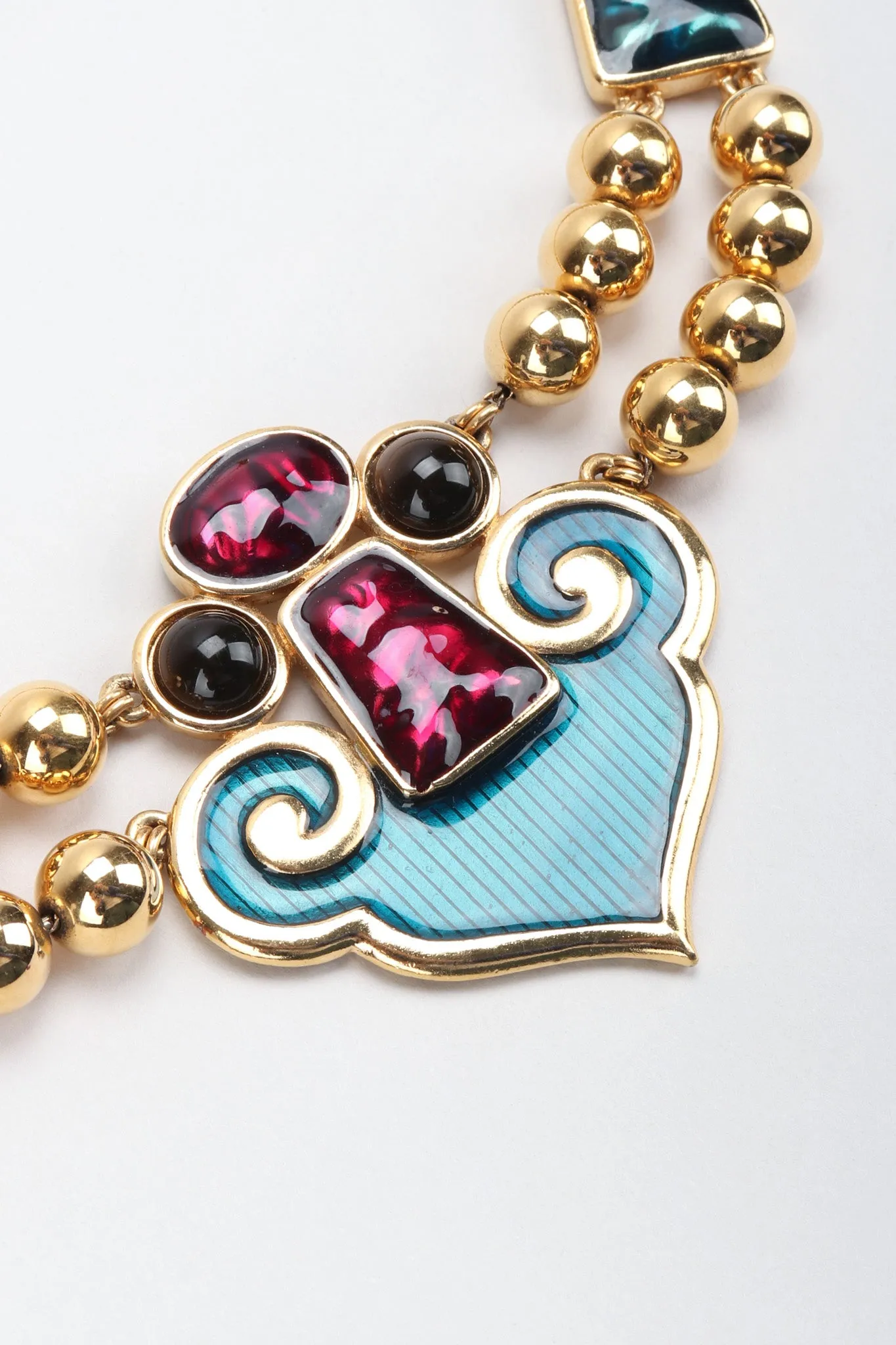 Enamel Arabesque Necklace and Earring Set