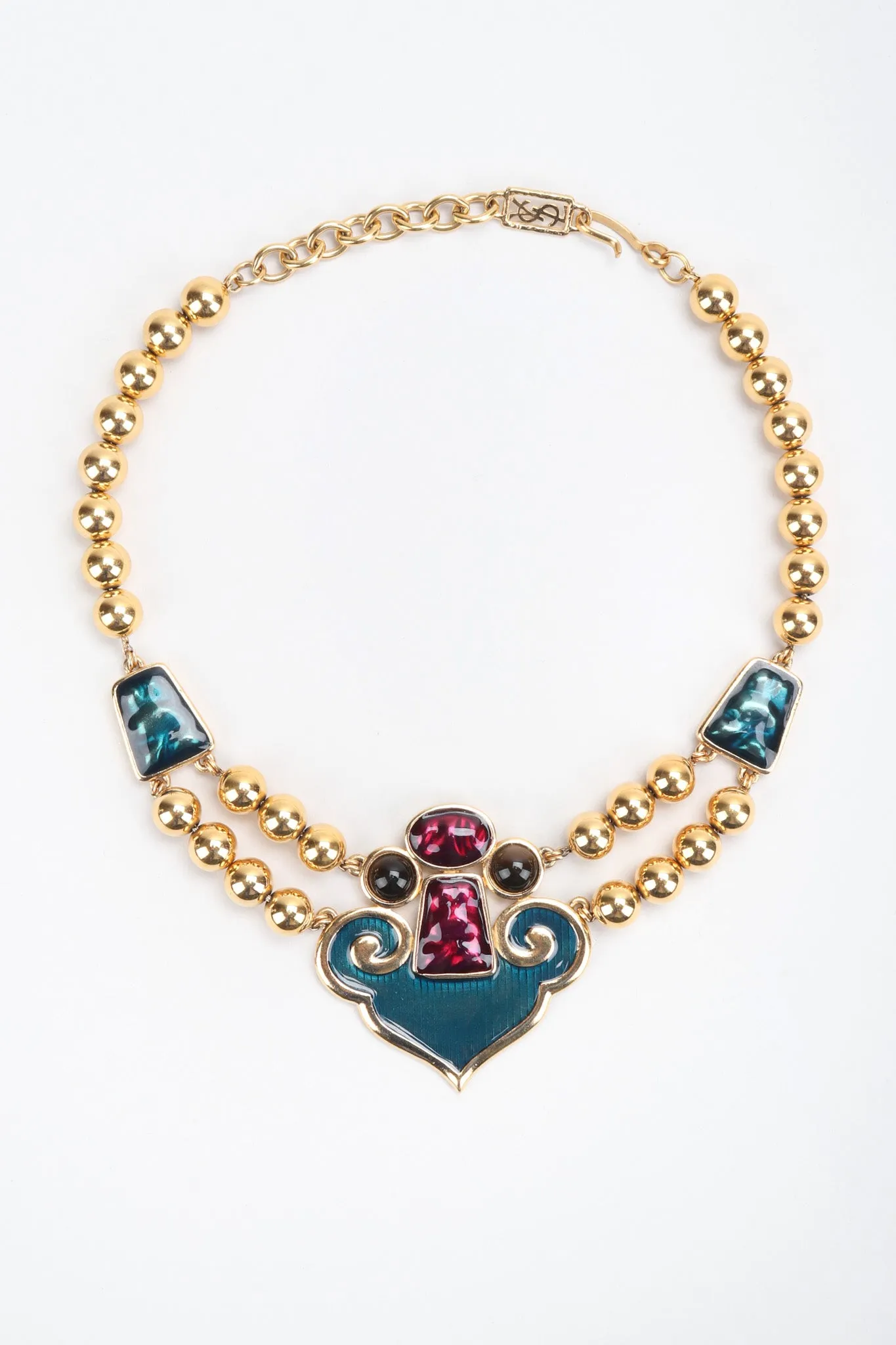 Enamel Arabesque Necklace and Earring Set