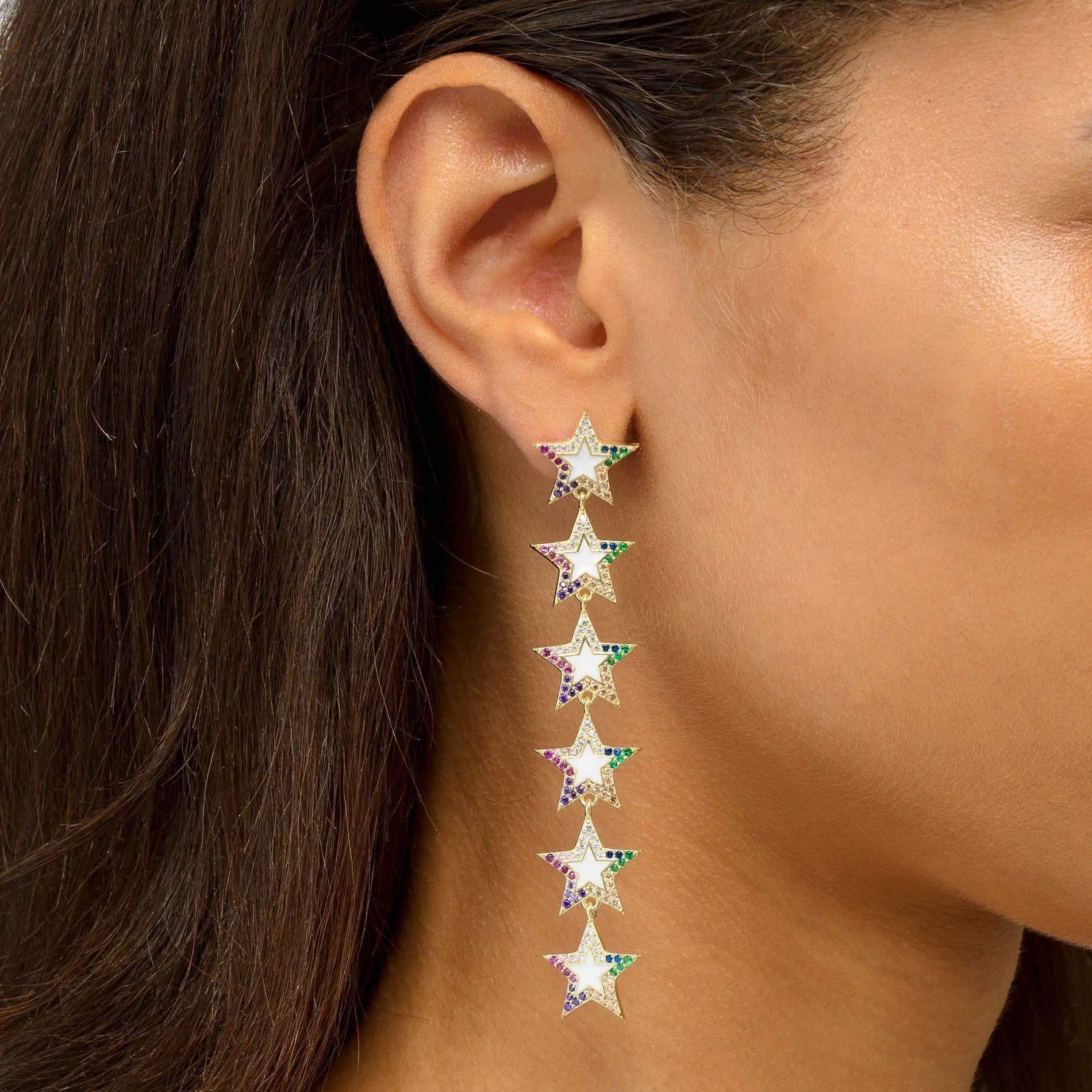 Enamel Stars Stud Earring