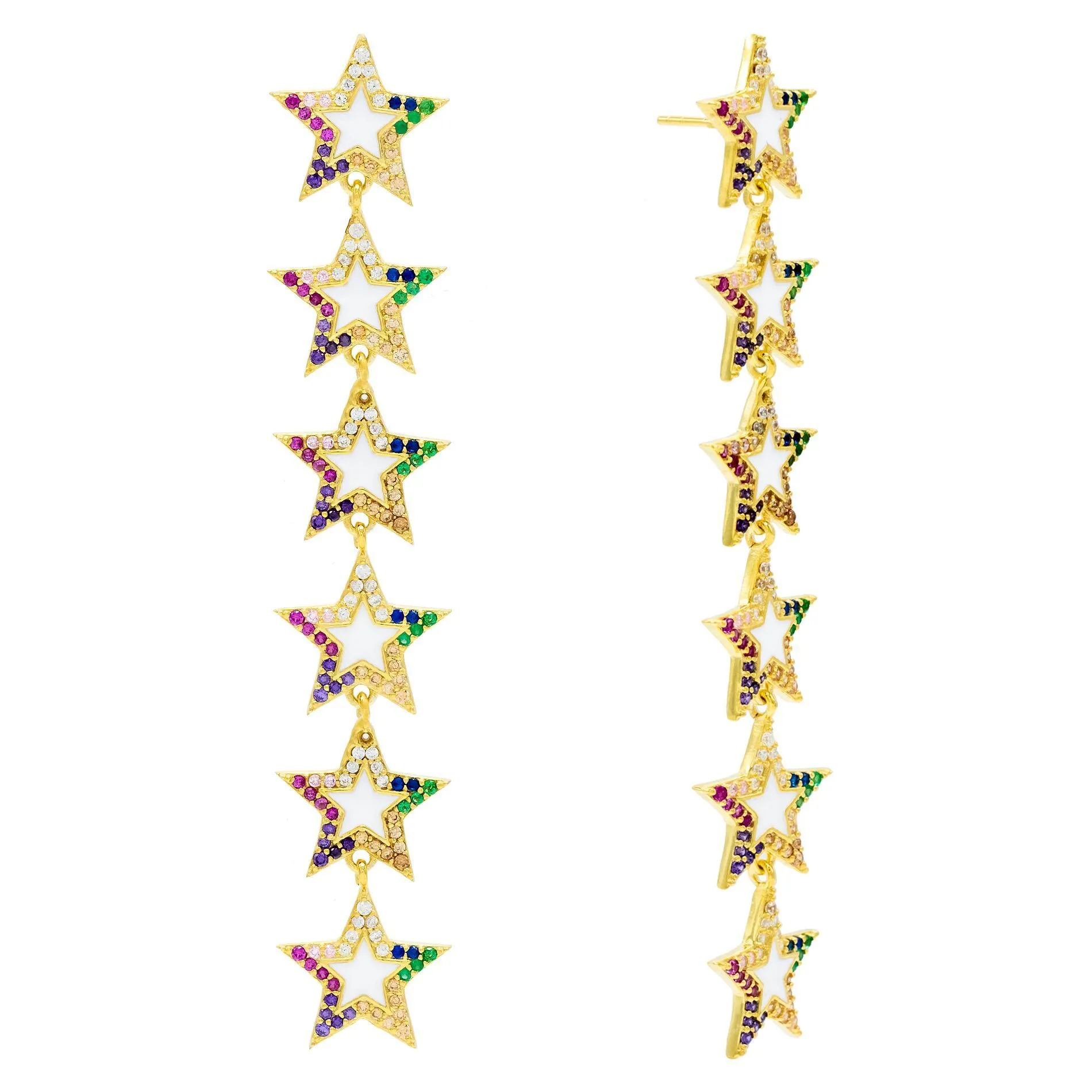 Enamel Stars Stud Earring