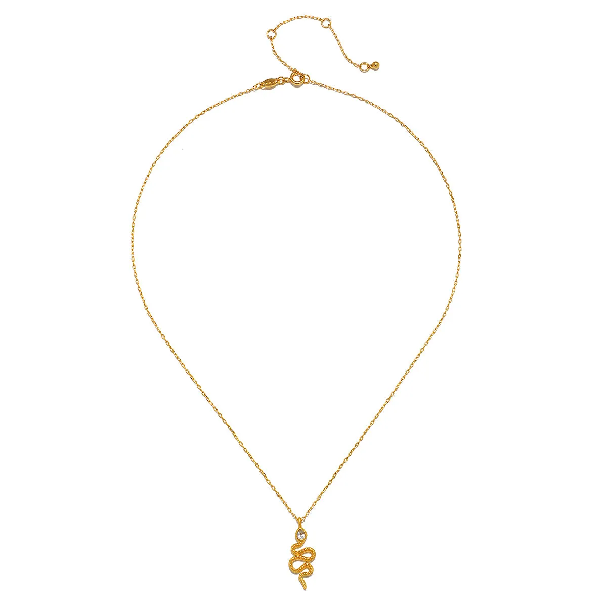 Enduring Individuality White Topaz Snake Necklace
