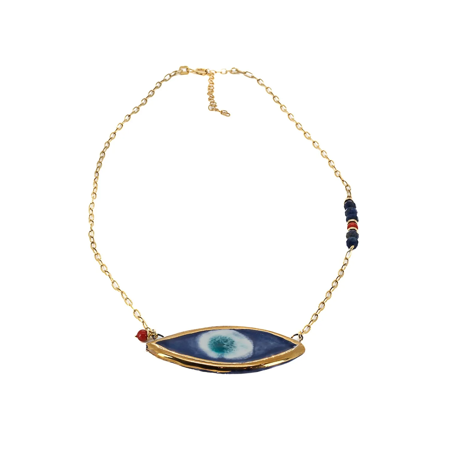 Energy Anchor Evil Eye Pendant Necklace