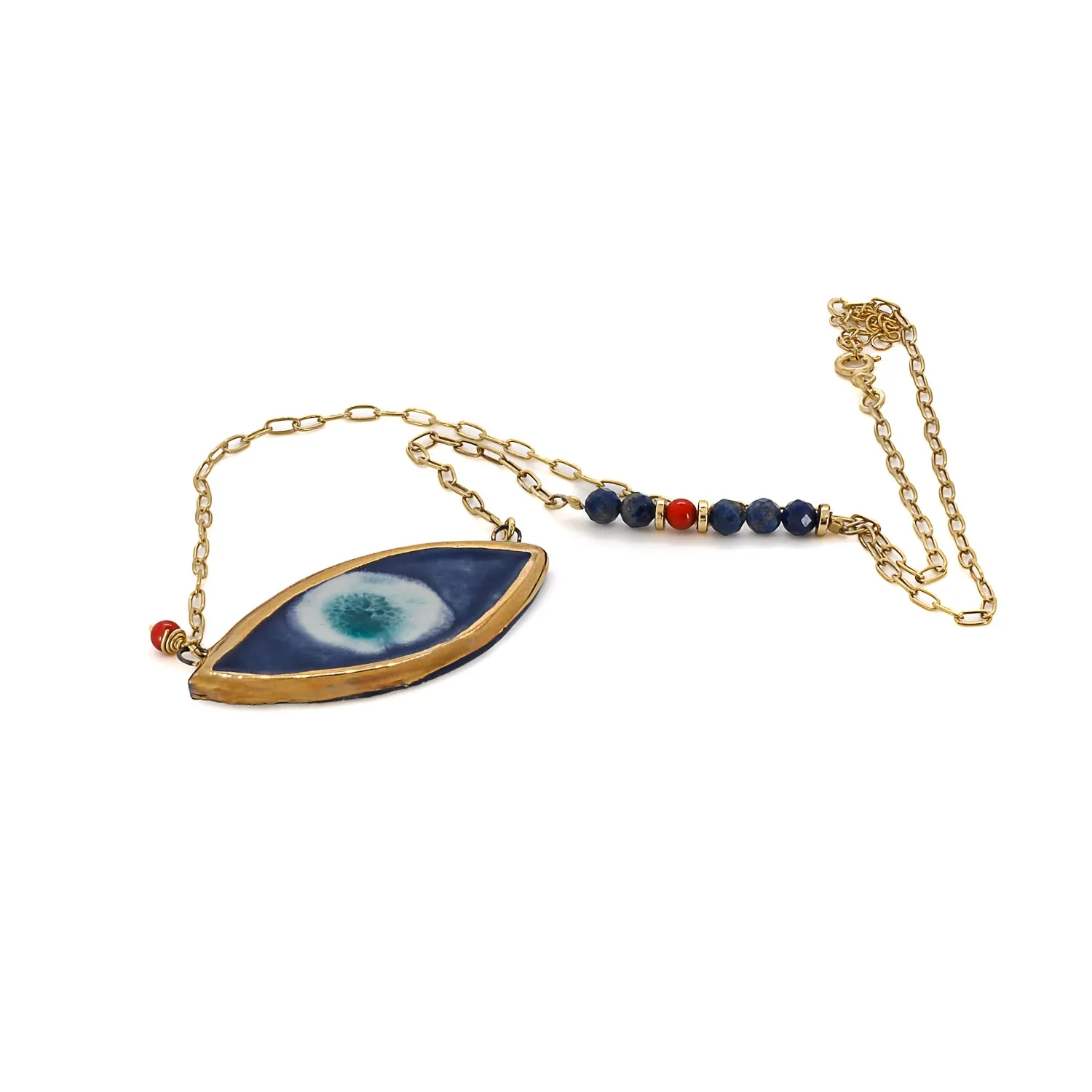 Energy Anchor Evil Eye Pendant Necklace