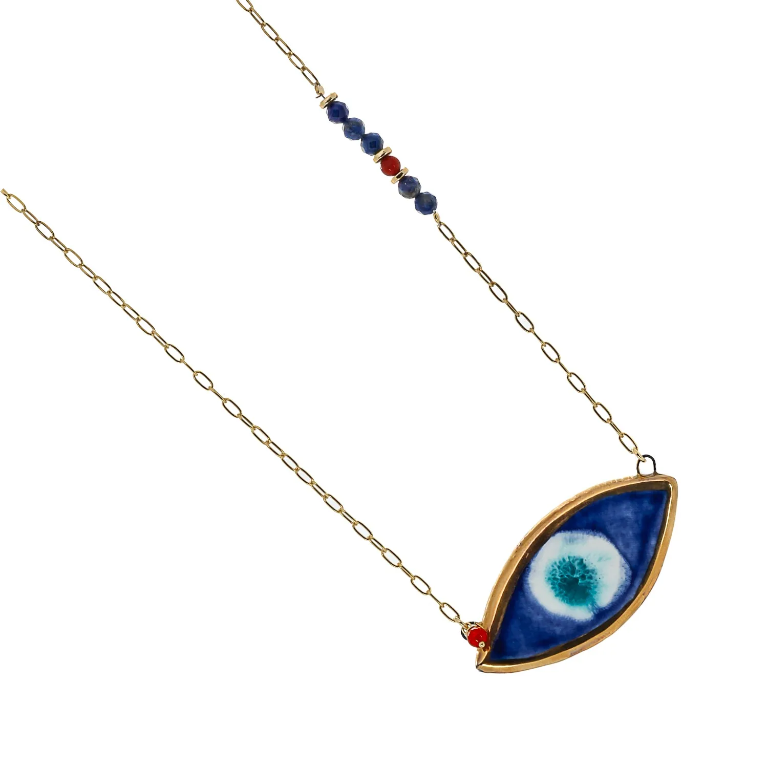Energy Anchor Evil Eye Pendant Necklace