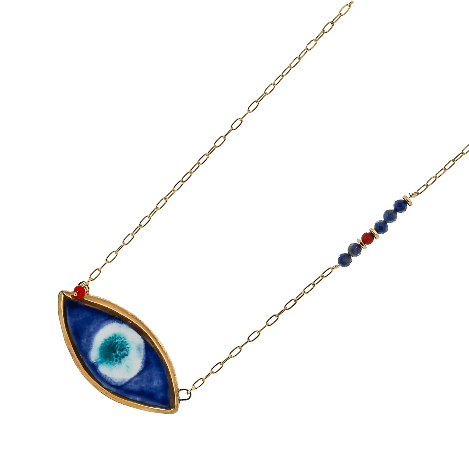 Energy Anchor Evil Eye Pendant Necklace