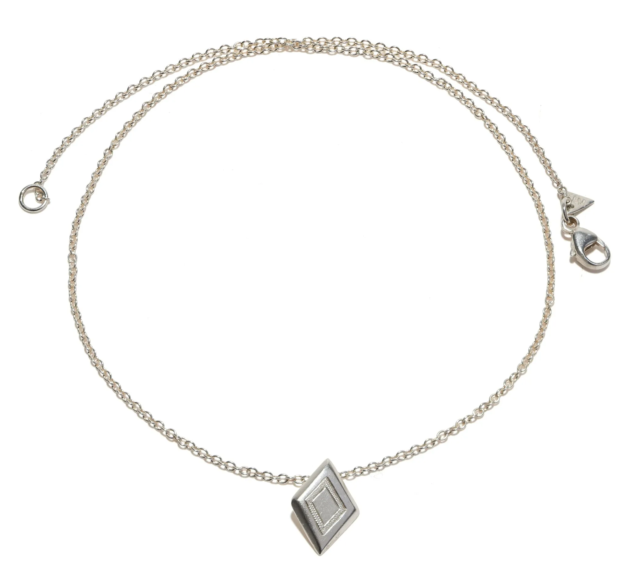 Engraved Diamond Shape Necklace