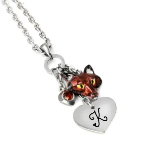 Engraved Fox Necklace with Personalized Monogram