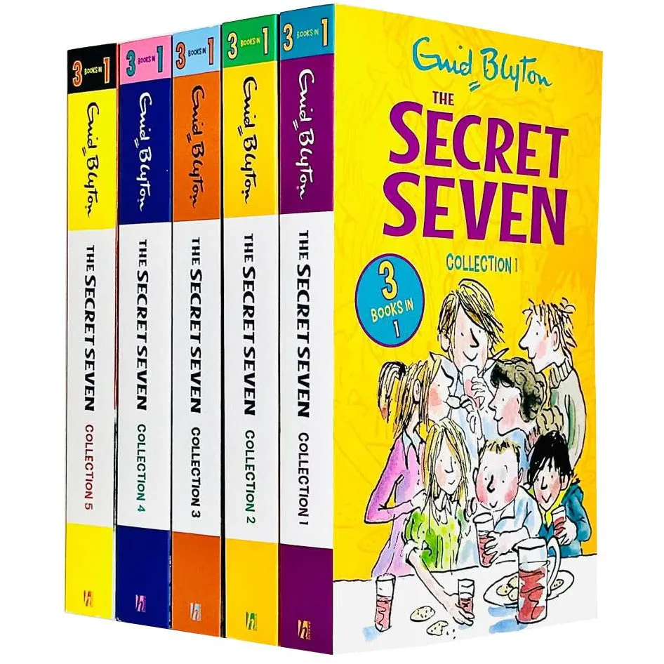 Enid Blyton The Secret Seven 15 Story Collection in 5 Books Set (The Secret Seven)