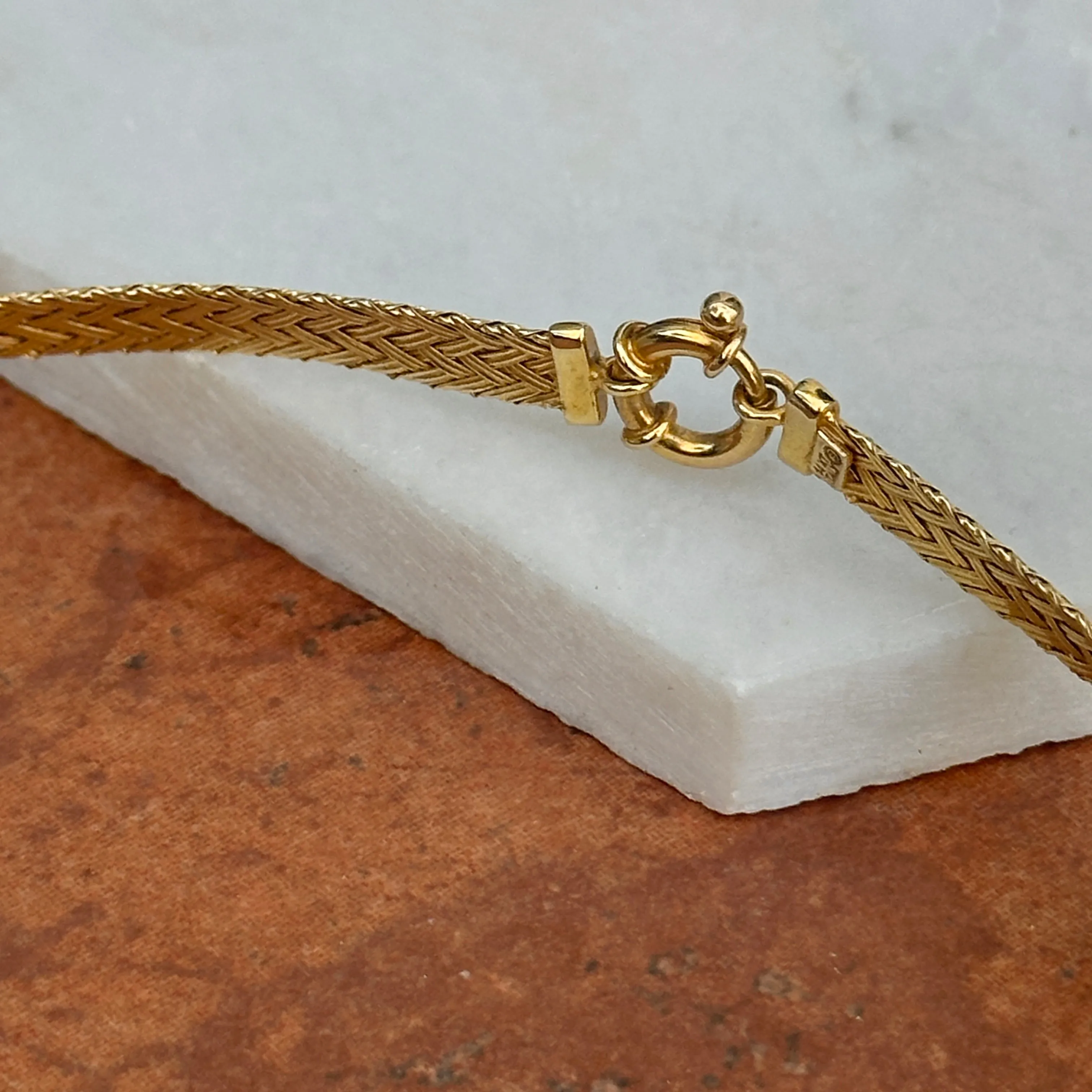 Estate 14KT Yellow Gold Weave Chain Collar Necklace