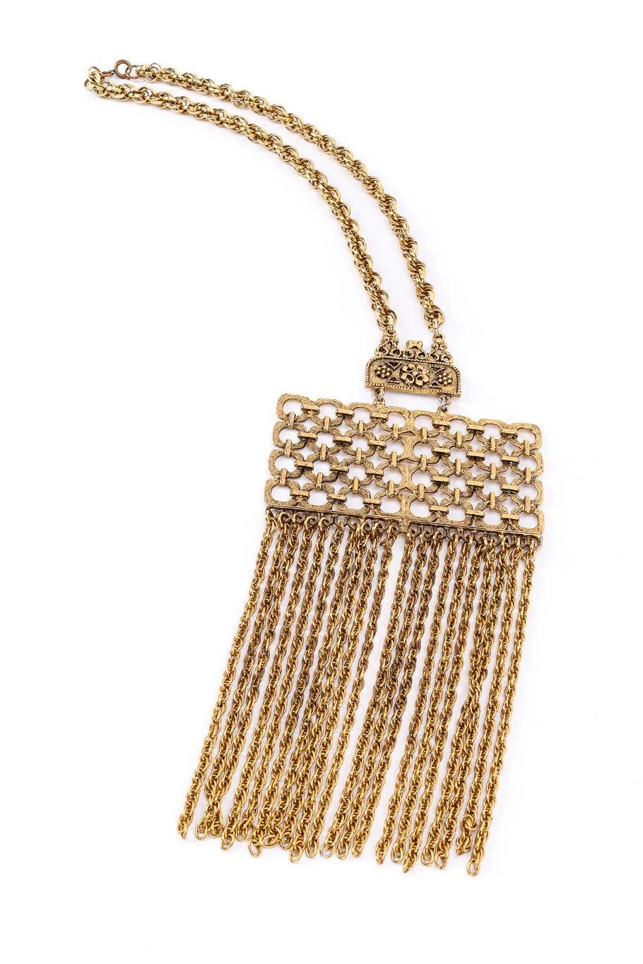 Etruscan Chain Fringe Necklace