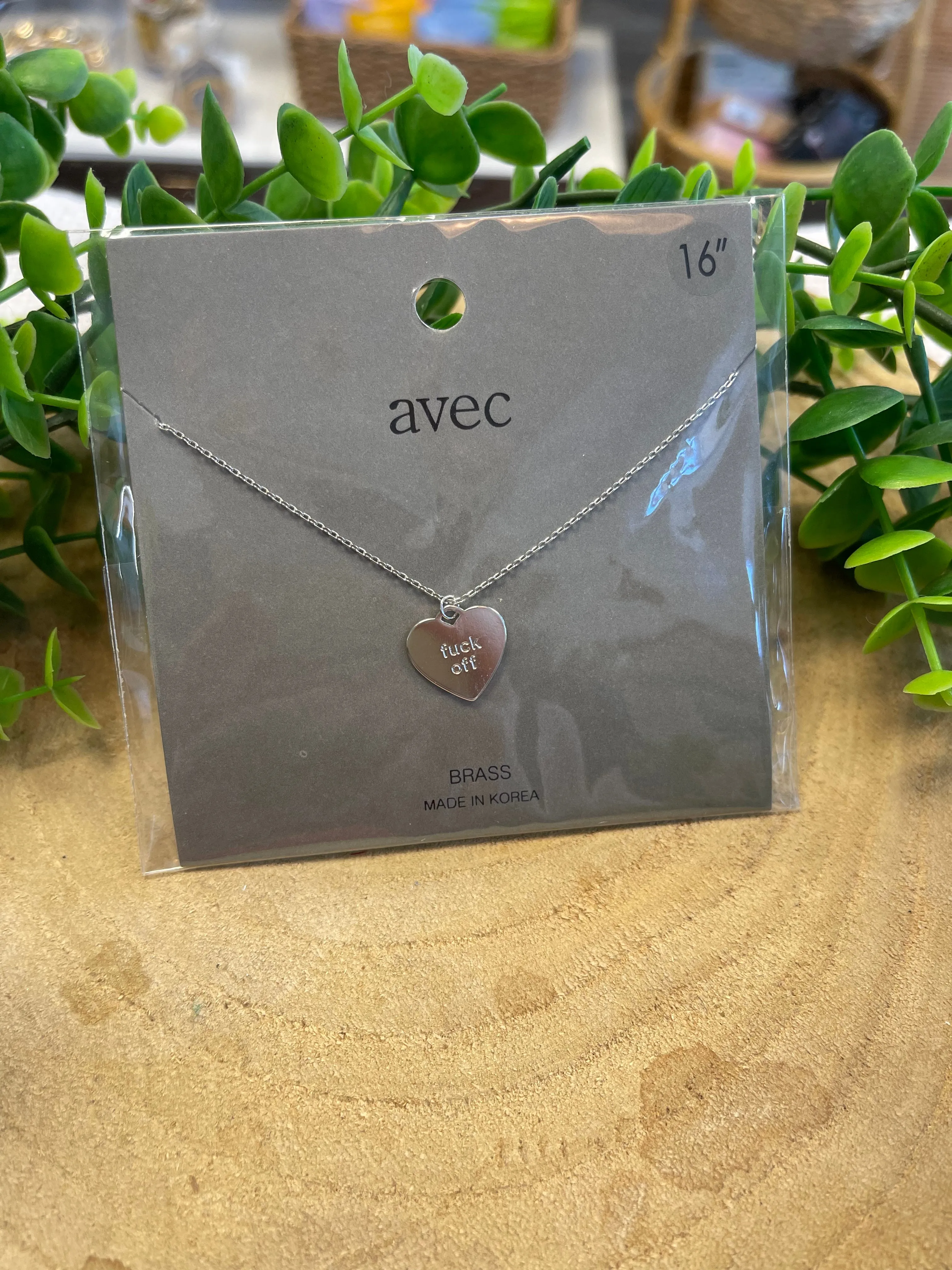 F Off Heart Necklace