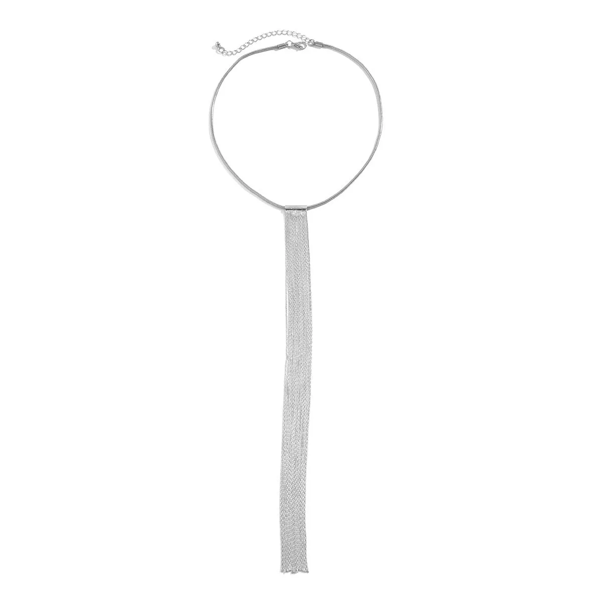Fashionable Silver-colored Metal Strange Chain Necklace