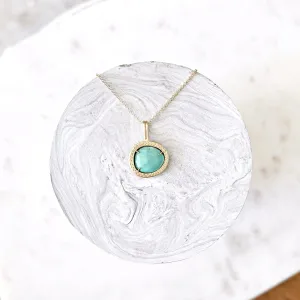 Feather Turquoise Pendant Necklace I