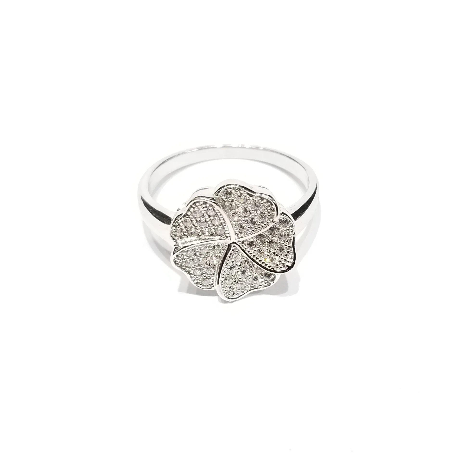 Five Leaf Clover CZ Ring