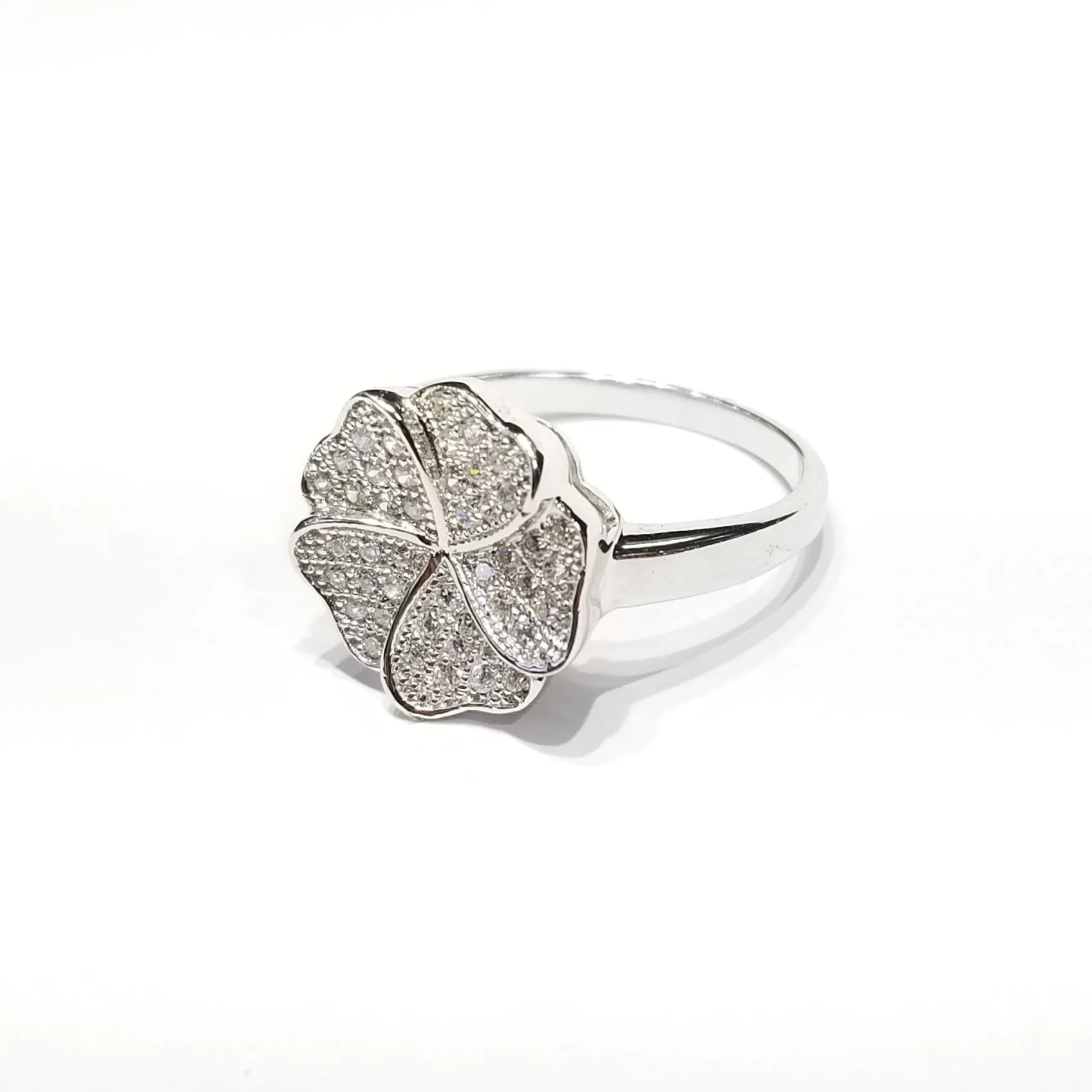 Five Leaf Clover CZ Ring