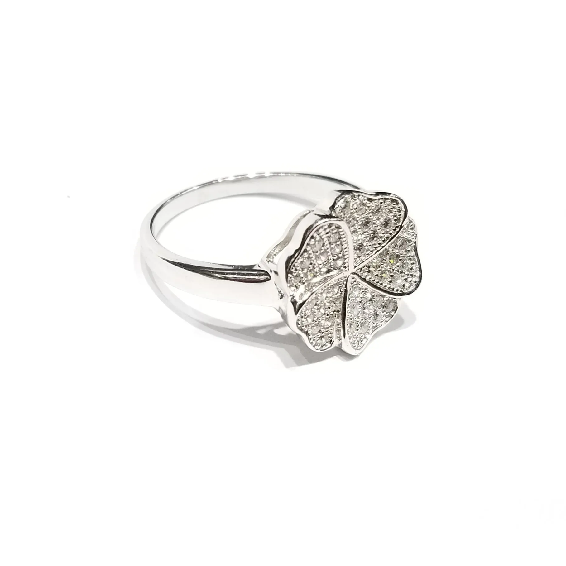 Five Leaf Clover CZ Ring