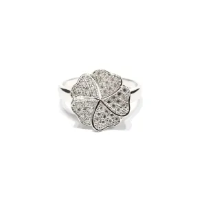 Five Leaf Clover CZ Ring