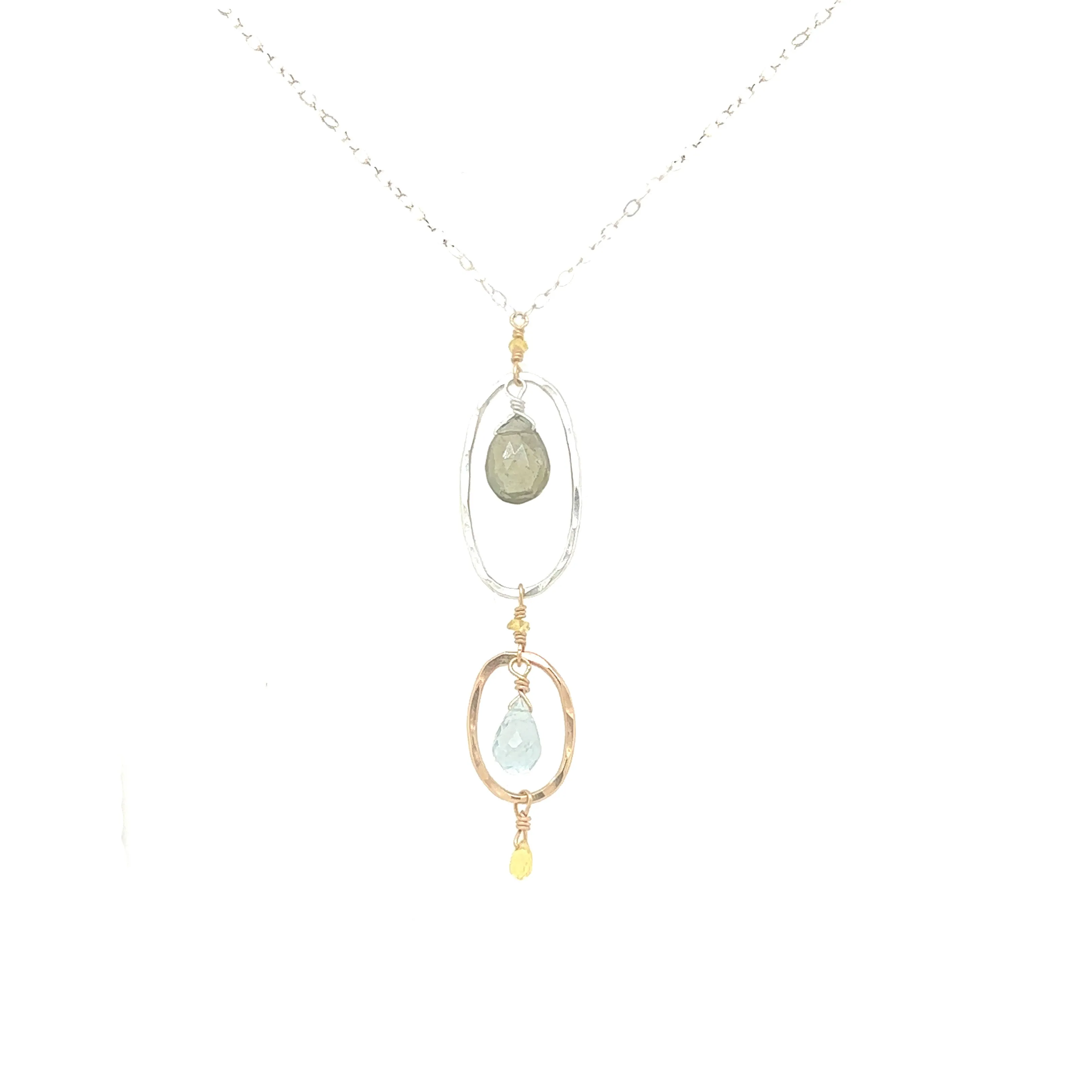 Forest Moss Aqua Pendant Necklace