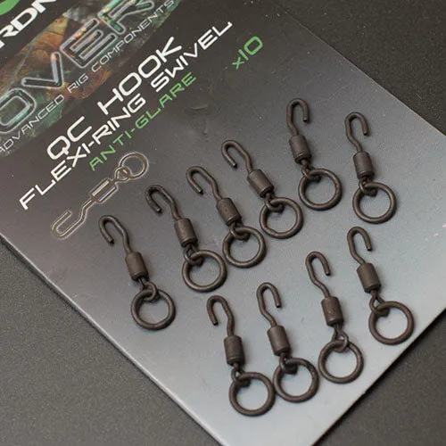 Gardner Tackle COVERT QC FLEXI RING SWIVELS SIZE 12 ANTI GLARE