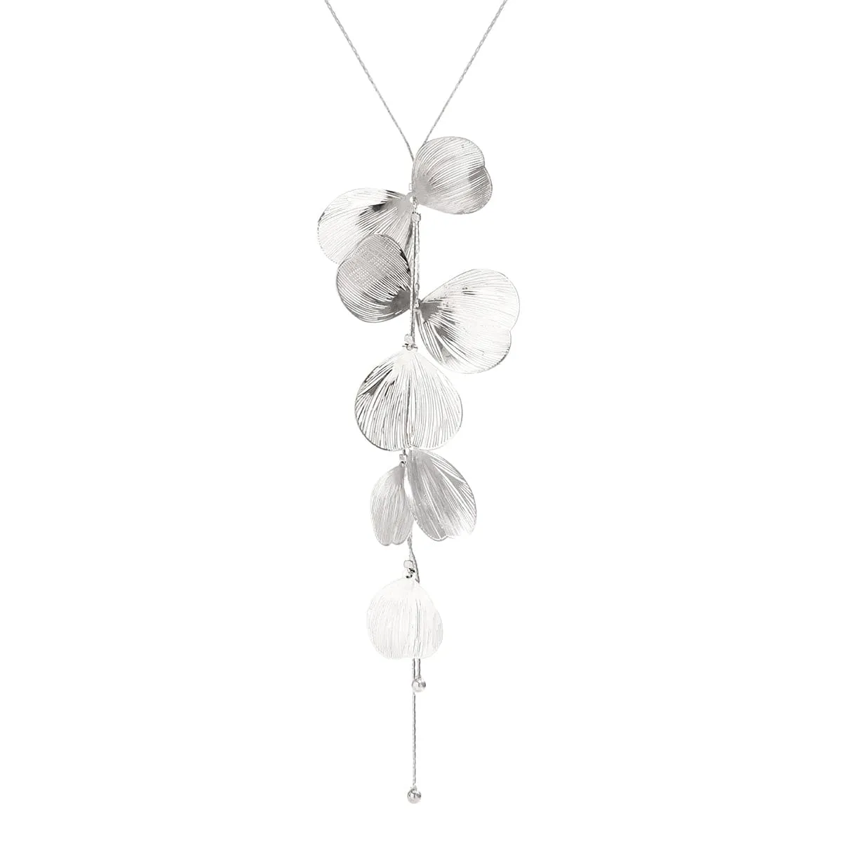 Geometric Abstract Leaf Pendant Y Necklace