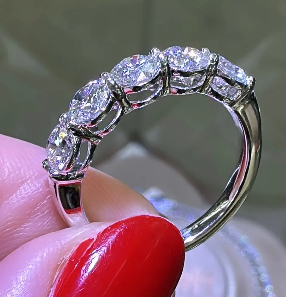 GIA Certified 1.51carat Five Stone Diamond Ring