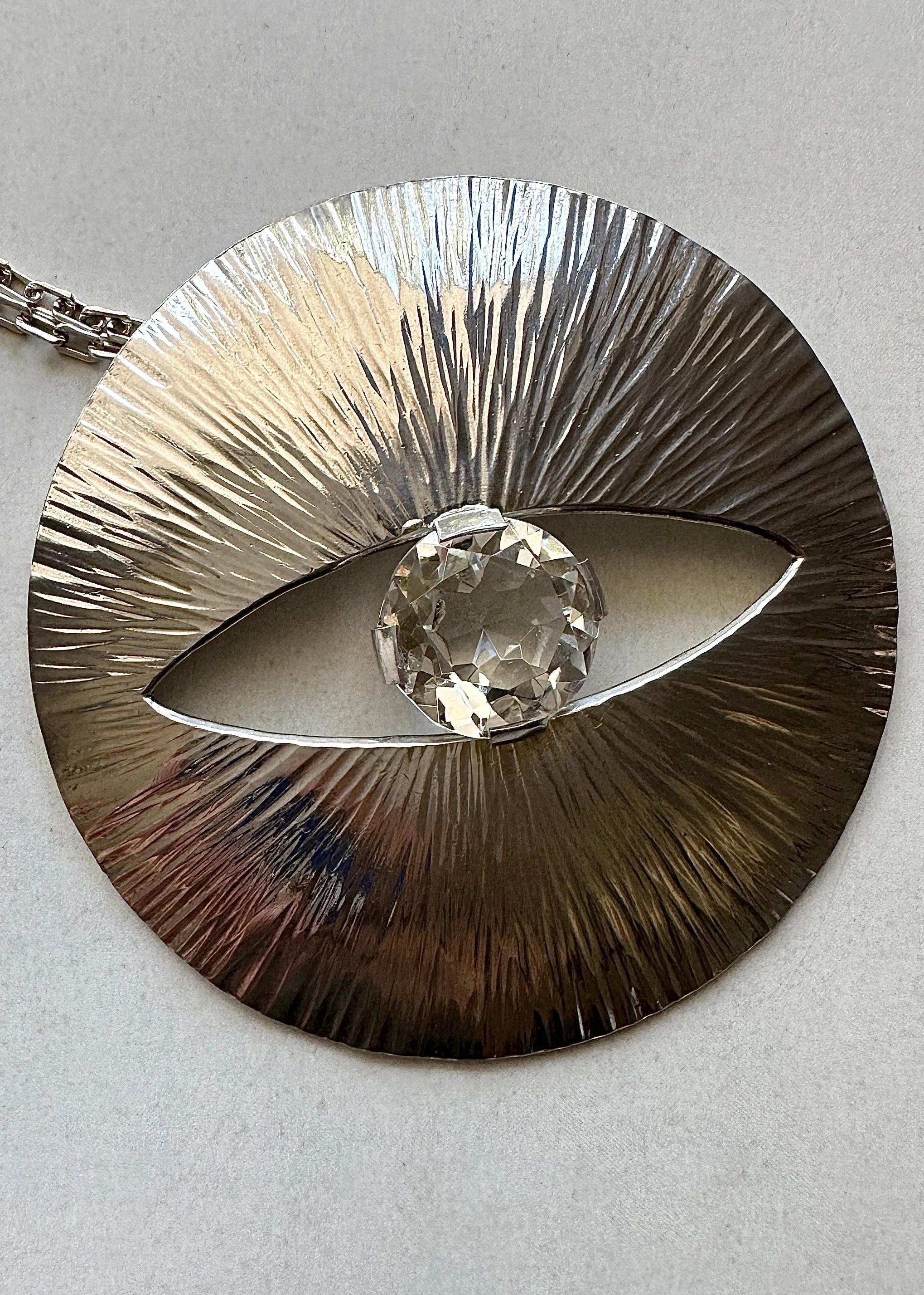 Giant Sterling Silver "Evil Eye" Pendant