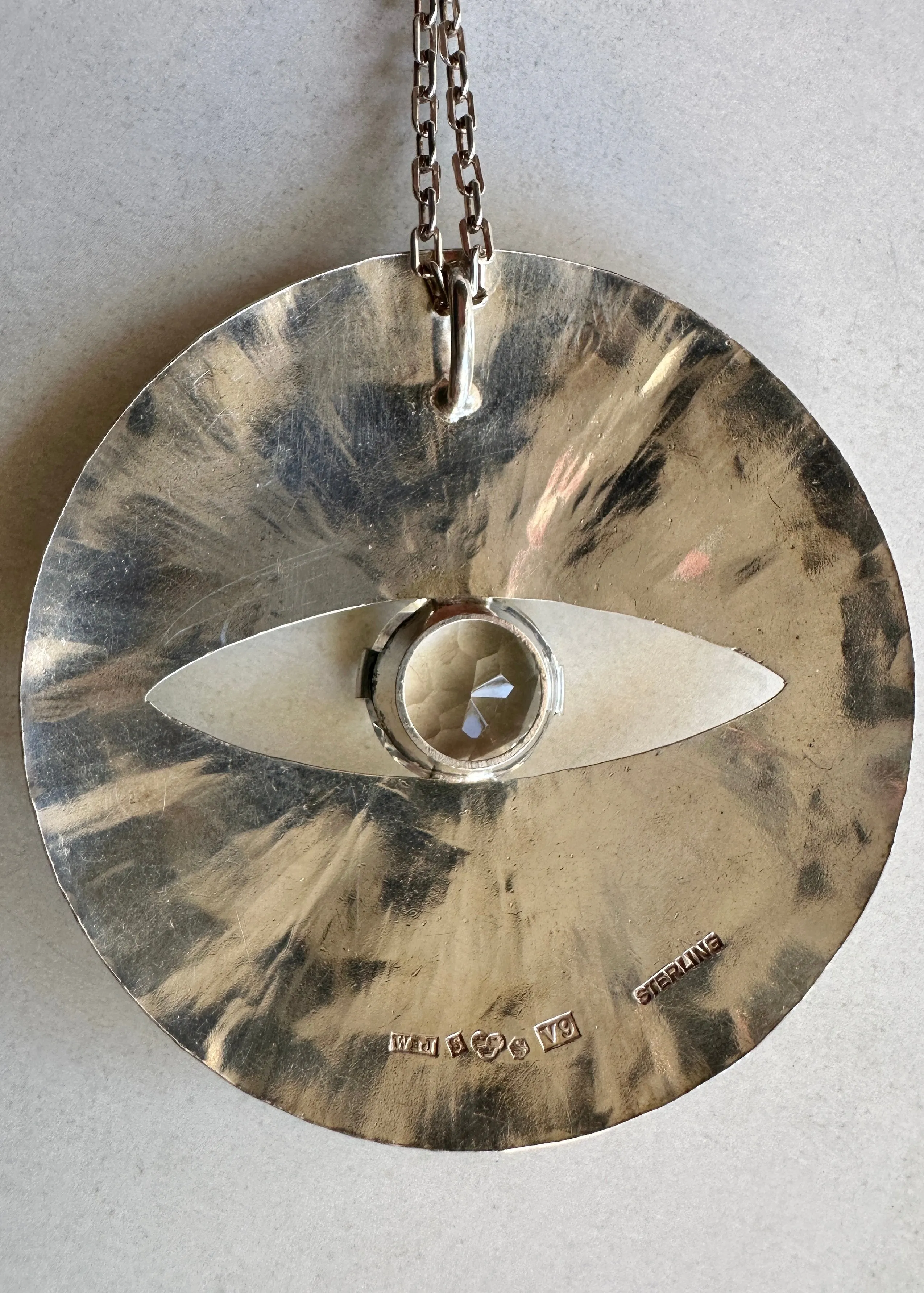 Giant Sterling Silver "Evil Eye" Pendant