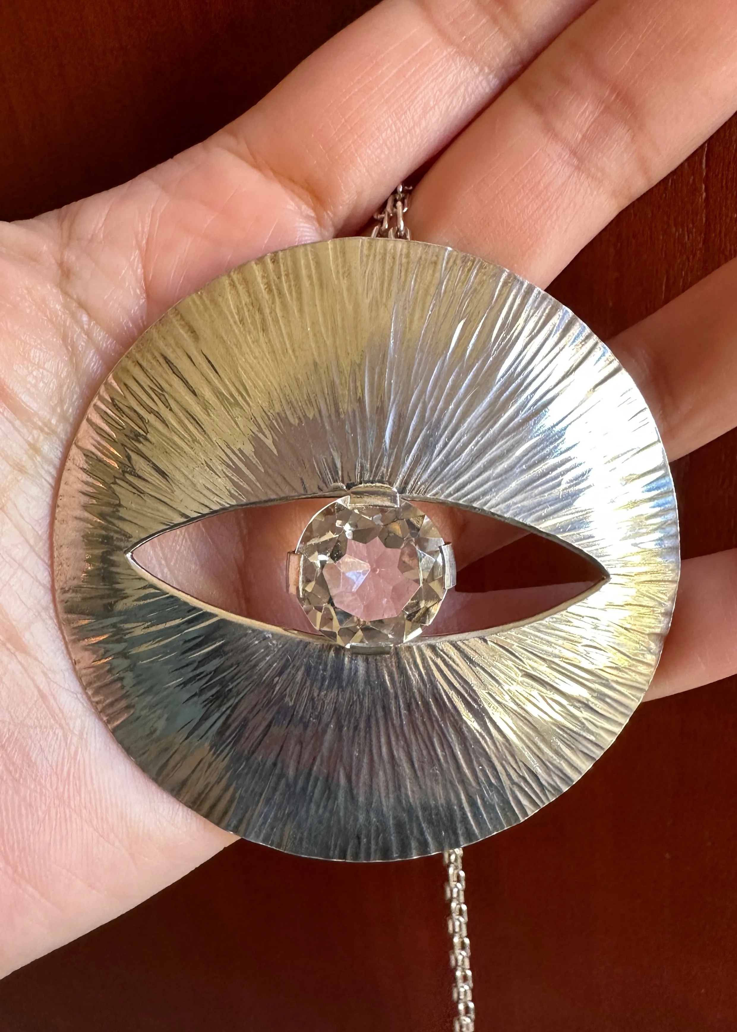 Giant Sterling Silver "Evil Eye" Pendant