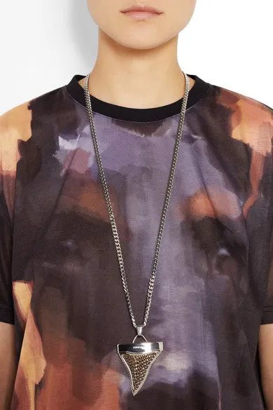 Givenchy Large Silver and Brass Shark Tooth Necklace