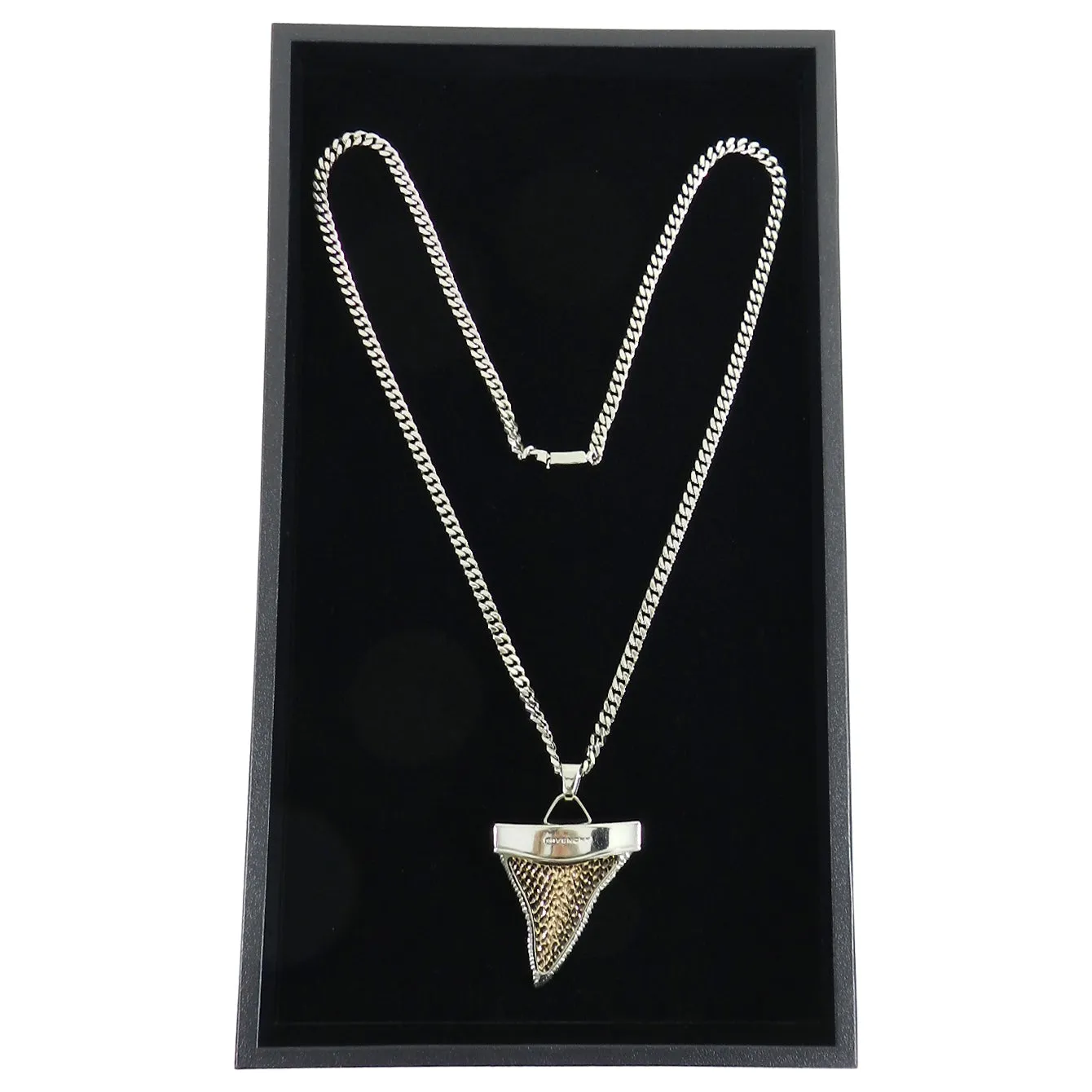 Givenchy Large Silver and Brass Shark Tooth Necklace