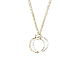 Glam Orbits Two Tone Necklace