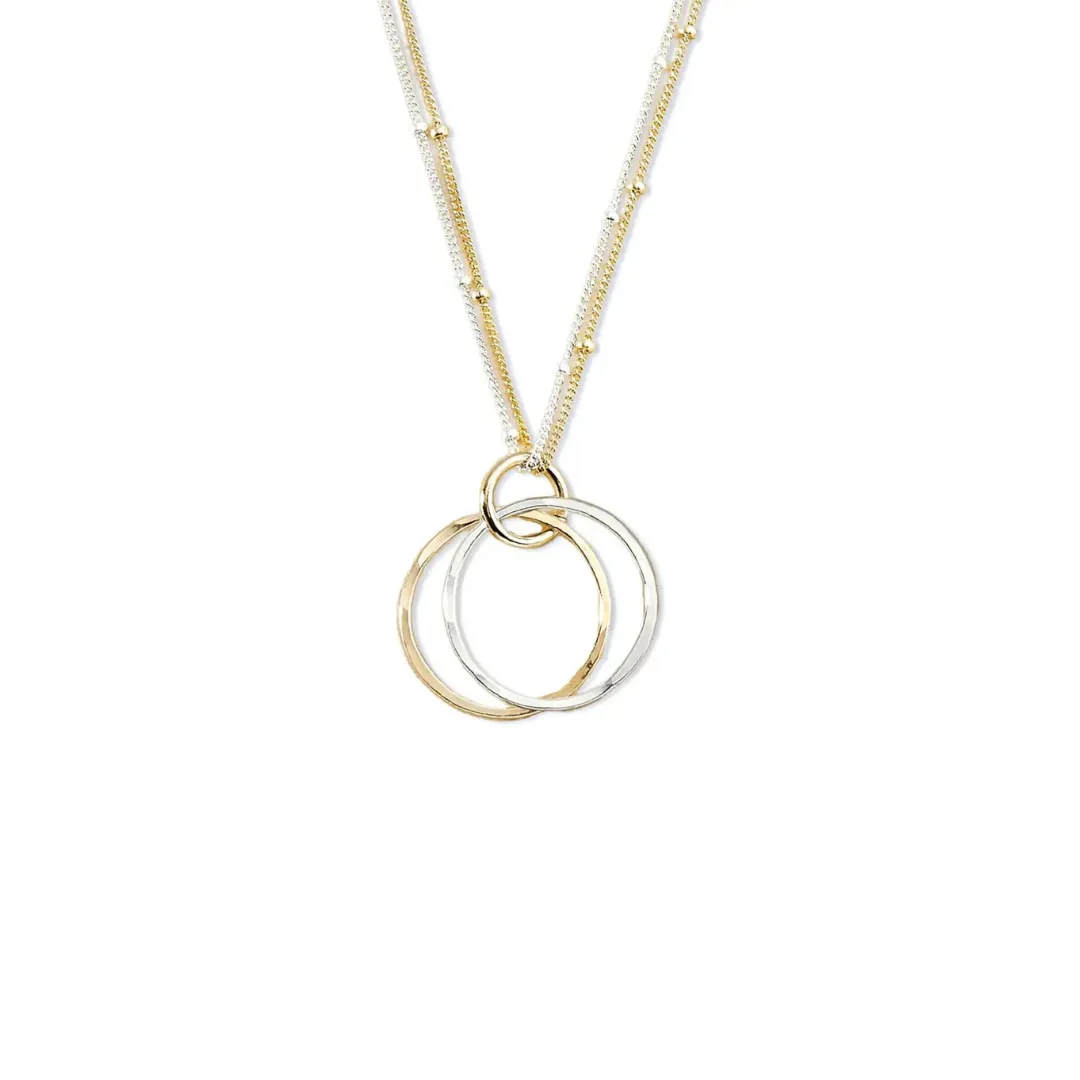 Glam Orbits Two Tone Necklace