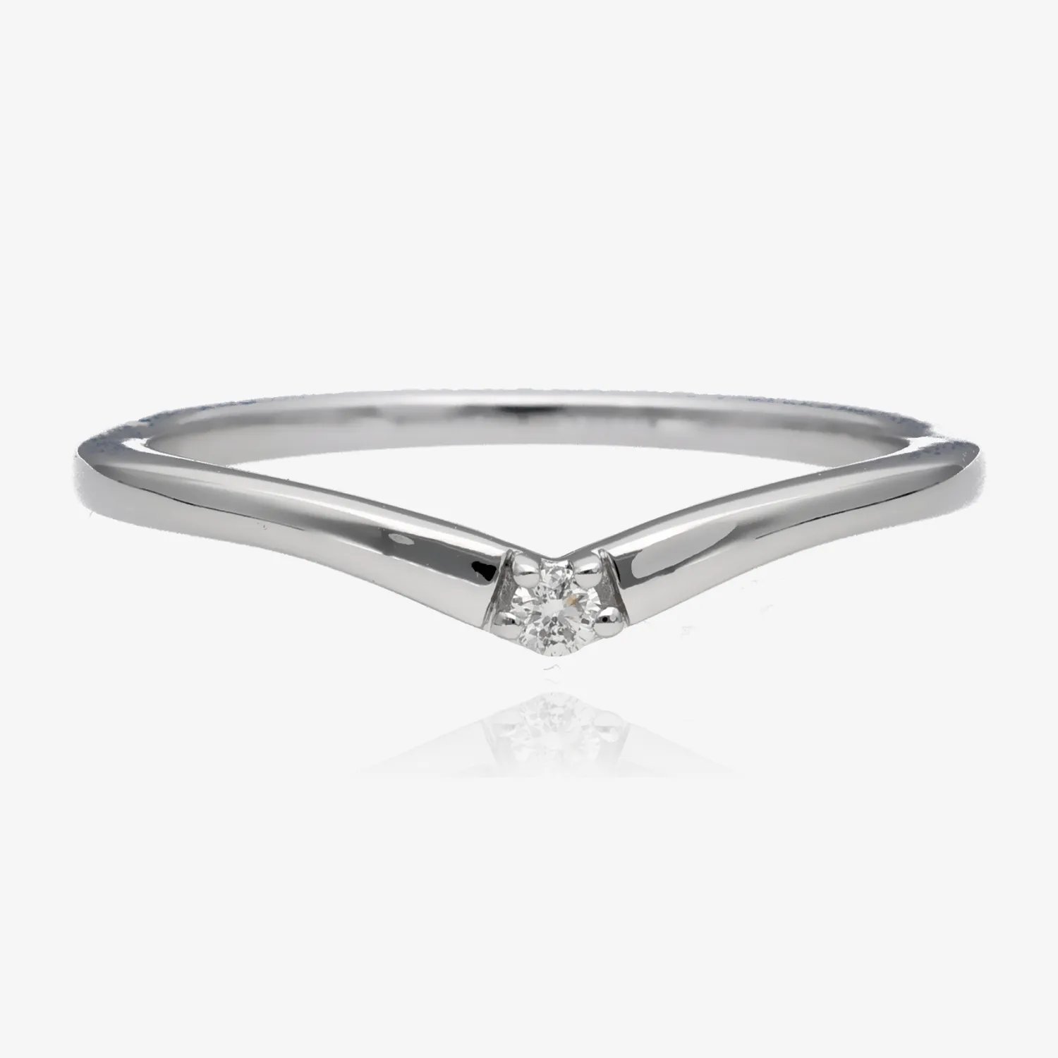 Glittering Diamond Drop Contour Stackable 'V' Band