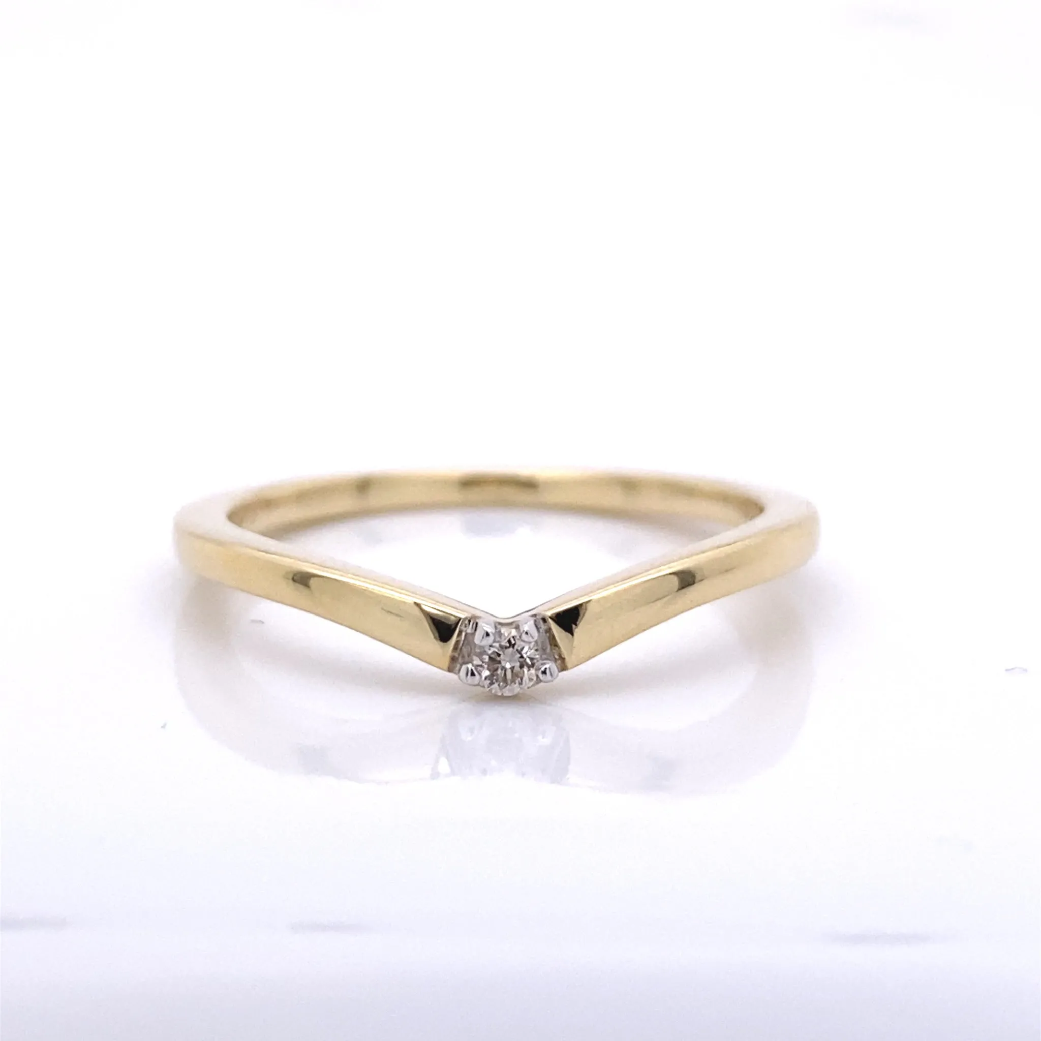 Glittering Diamond Drop Contour Stackable 'V' Band