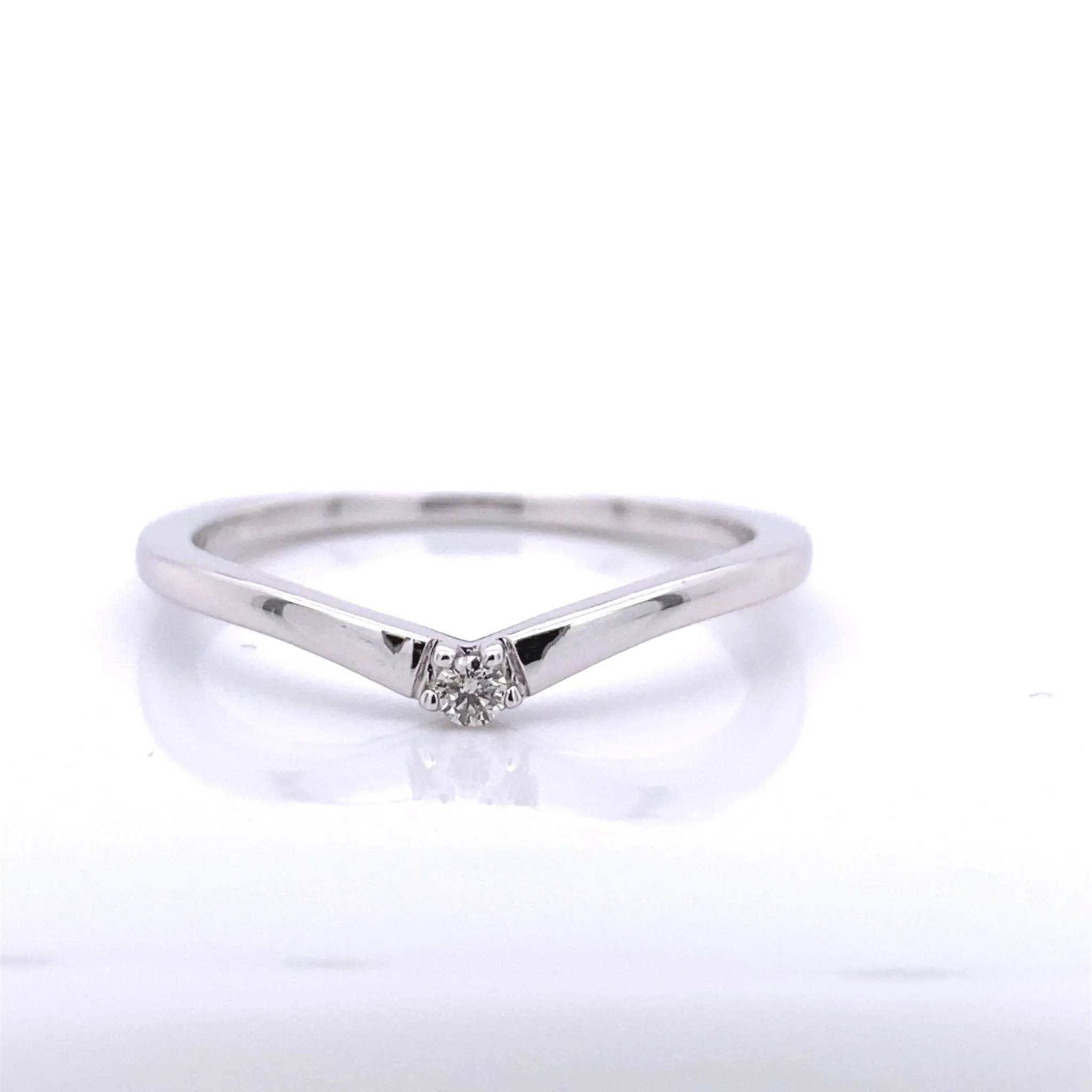 Glittering Diamond Drop Contour Stackable 'V' Band