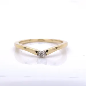 Glittering Diamond Drop Contour Stackable 'V' Band