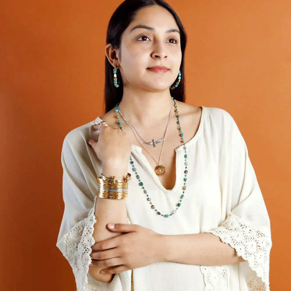 Go With The Flow Musing Necklace in Bronze - 32" Chain