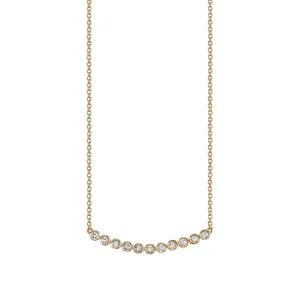 Gold & Diamond 11 Stone Bezel Necklace