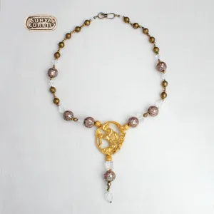 Gold Art Nouveau Pendant Necklace