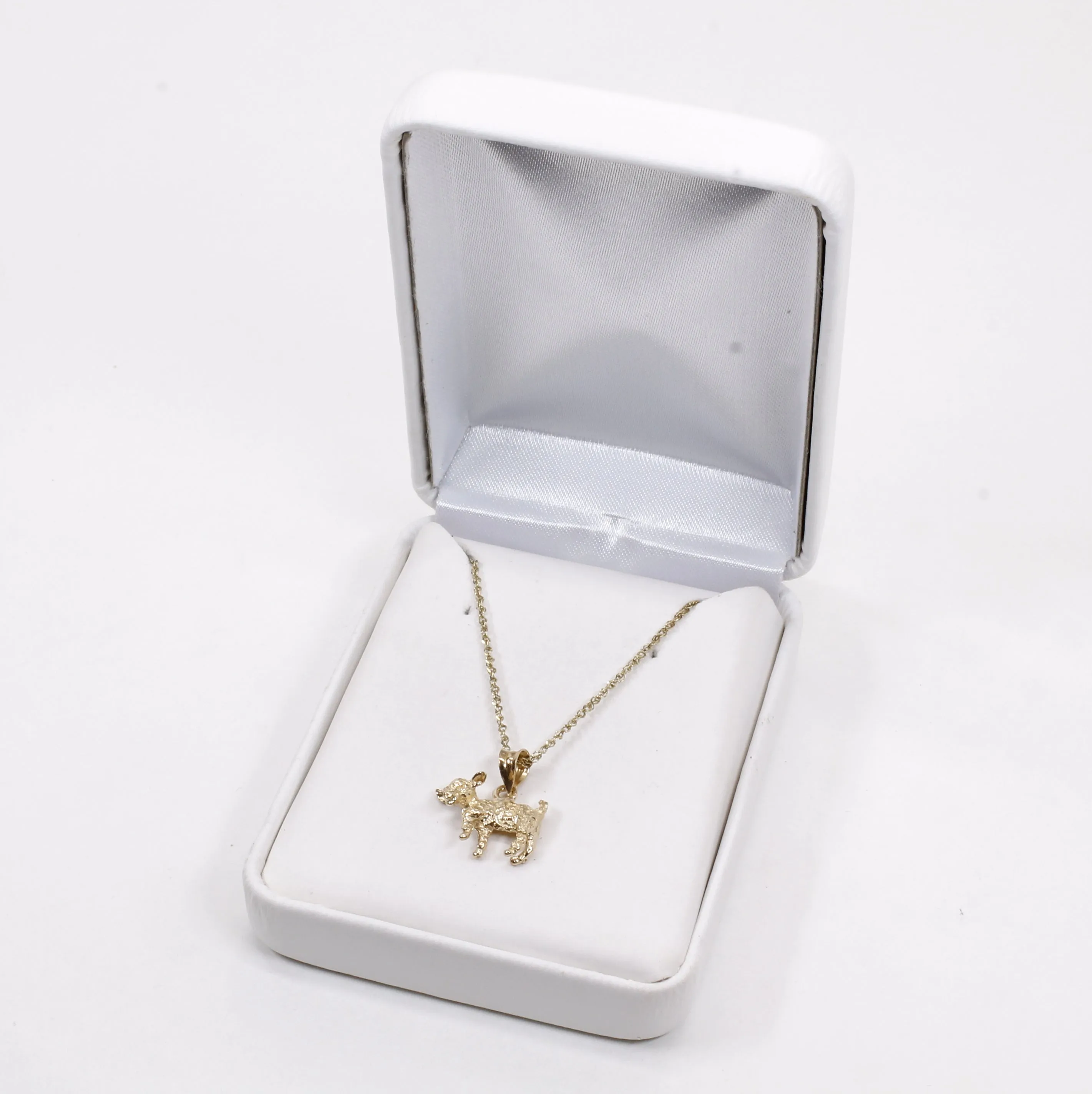 Gold Baby Goat Necklace with a 3-D Solid 14kt Gold Playful Goat