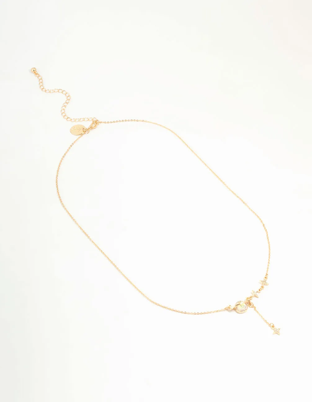 Gold Diamante Planet & Stars Y-Necklace